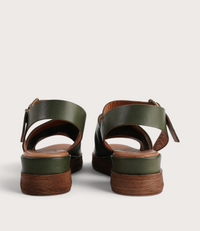 Positano Dark Olive Leather Sandals