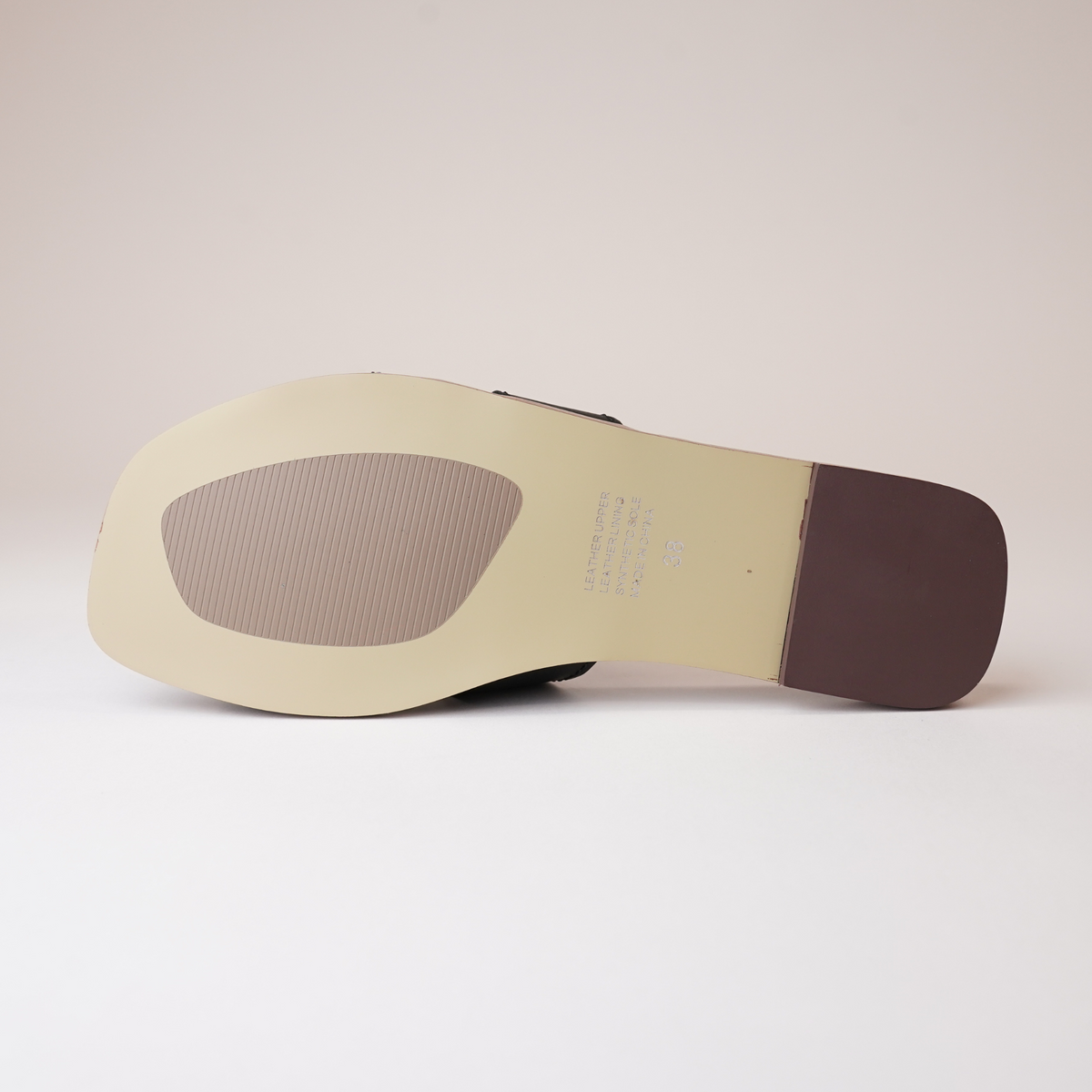 Lycha Black Leather Slides - TOP END | Shouz