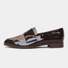 Gabrian Choc Patent/Choc Leopard Leather Loafers