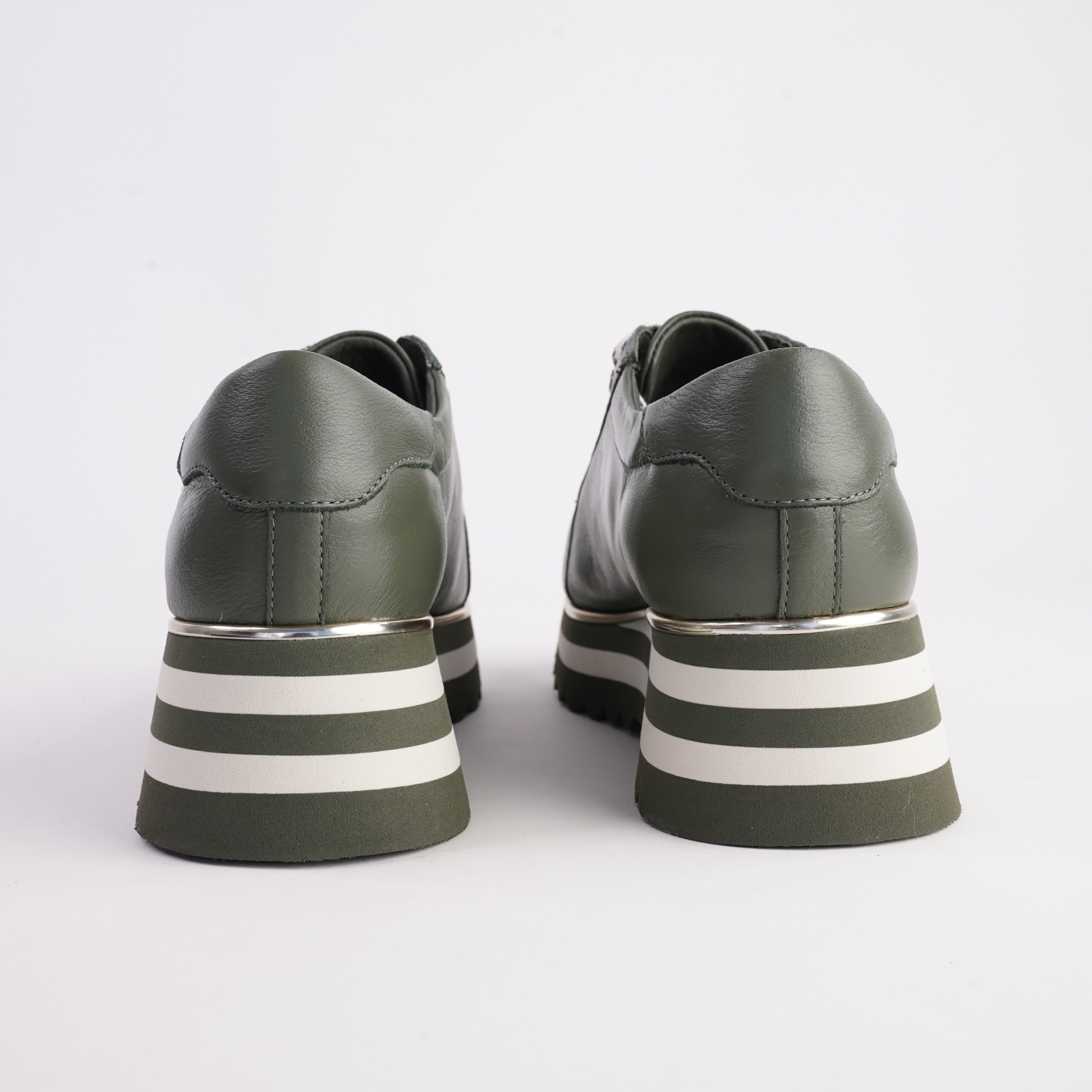 Eammes Olive/ Milk Leather Sneakers