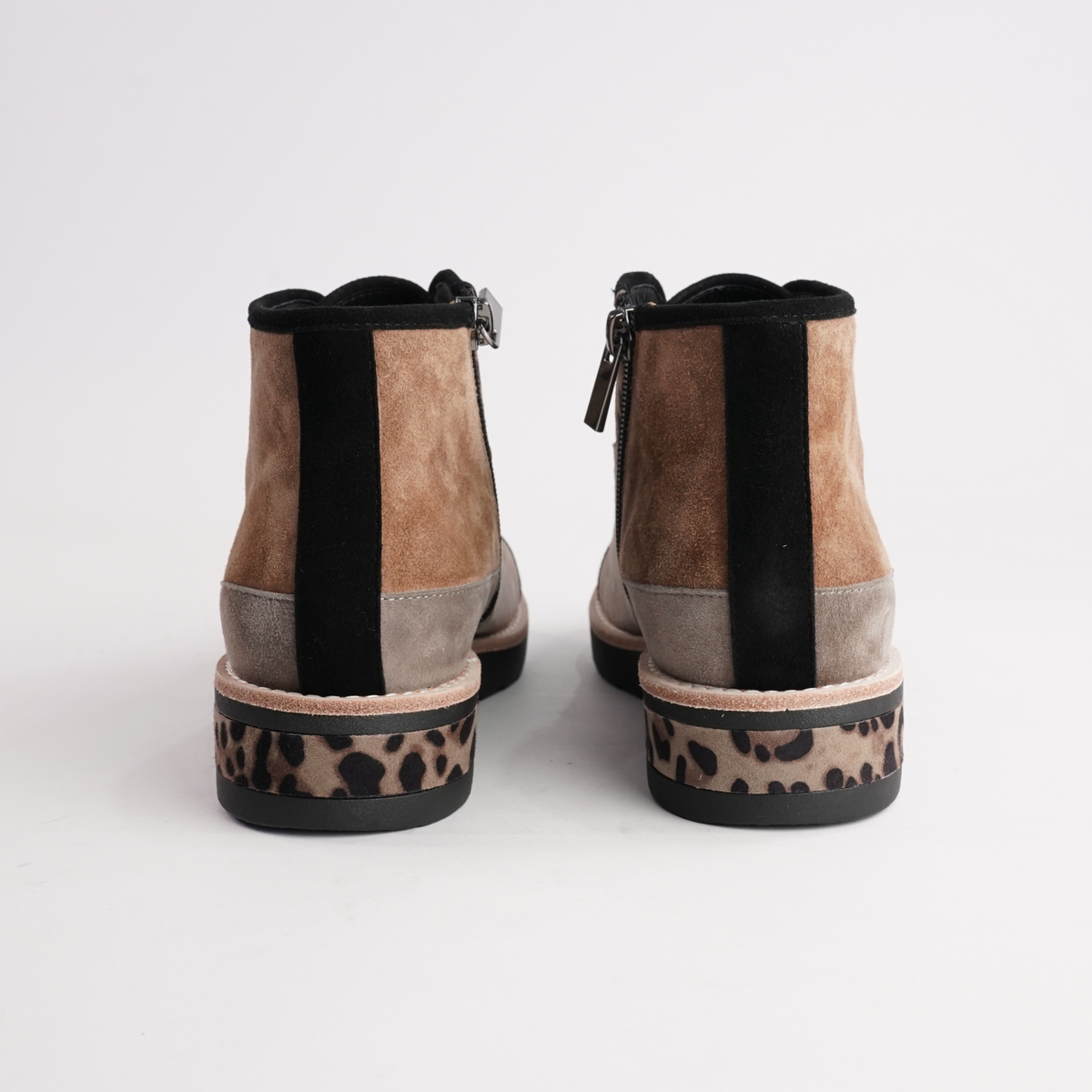 Regine Leopard Multi Leather Ankle Boots - DJANGO AND JULIETTE | Shouz