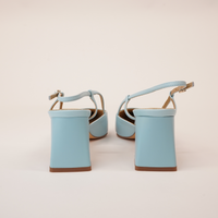 Yasmin Pale Blue Leather Heels