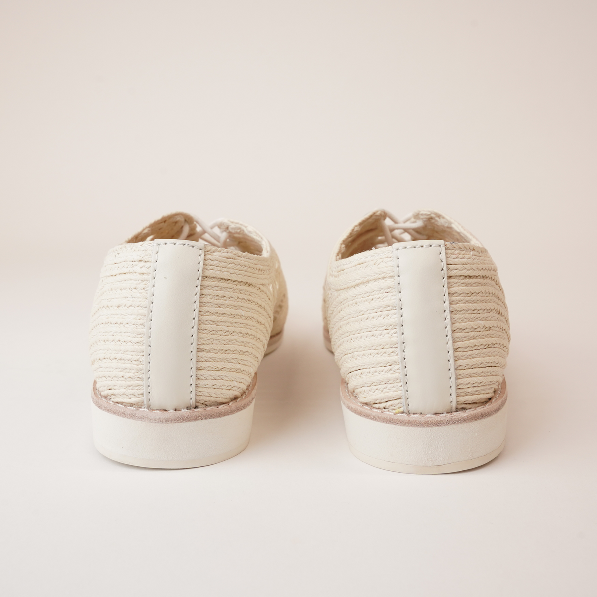 Derby Open Weave Oat Lace Up Flats - ROLLIE | Shouz