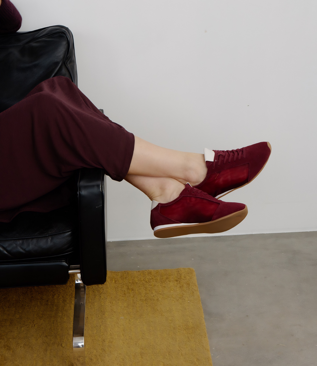 Ruby Burgandy Suede Sneakers - WITH GRACE | Shouz