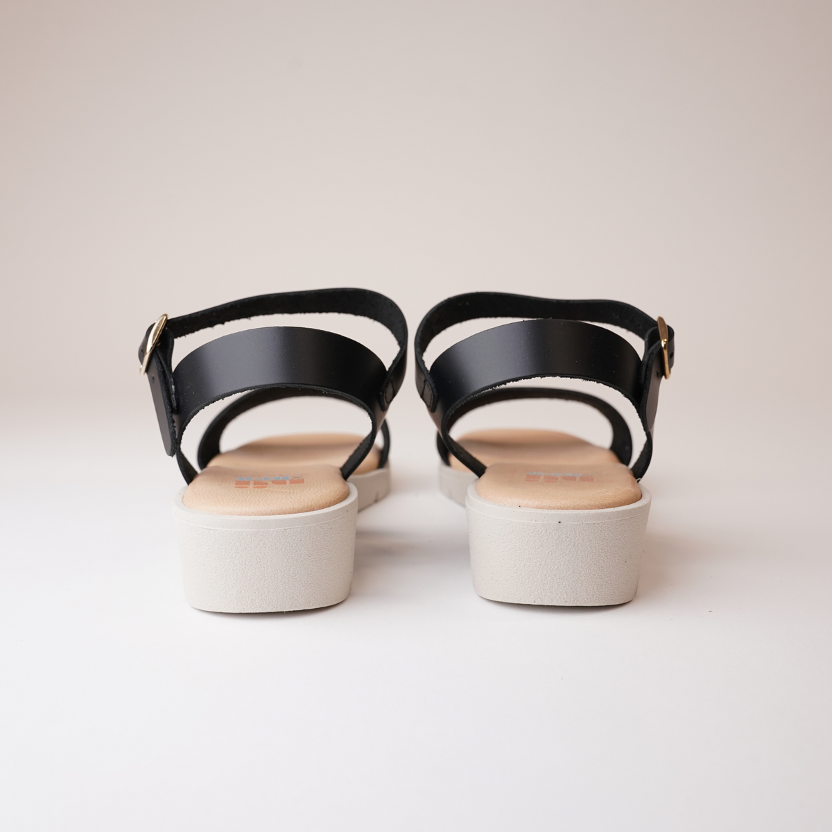 Bella Black Leather Sandals - NU BY NEO | Shouz