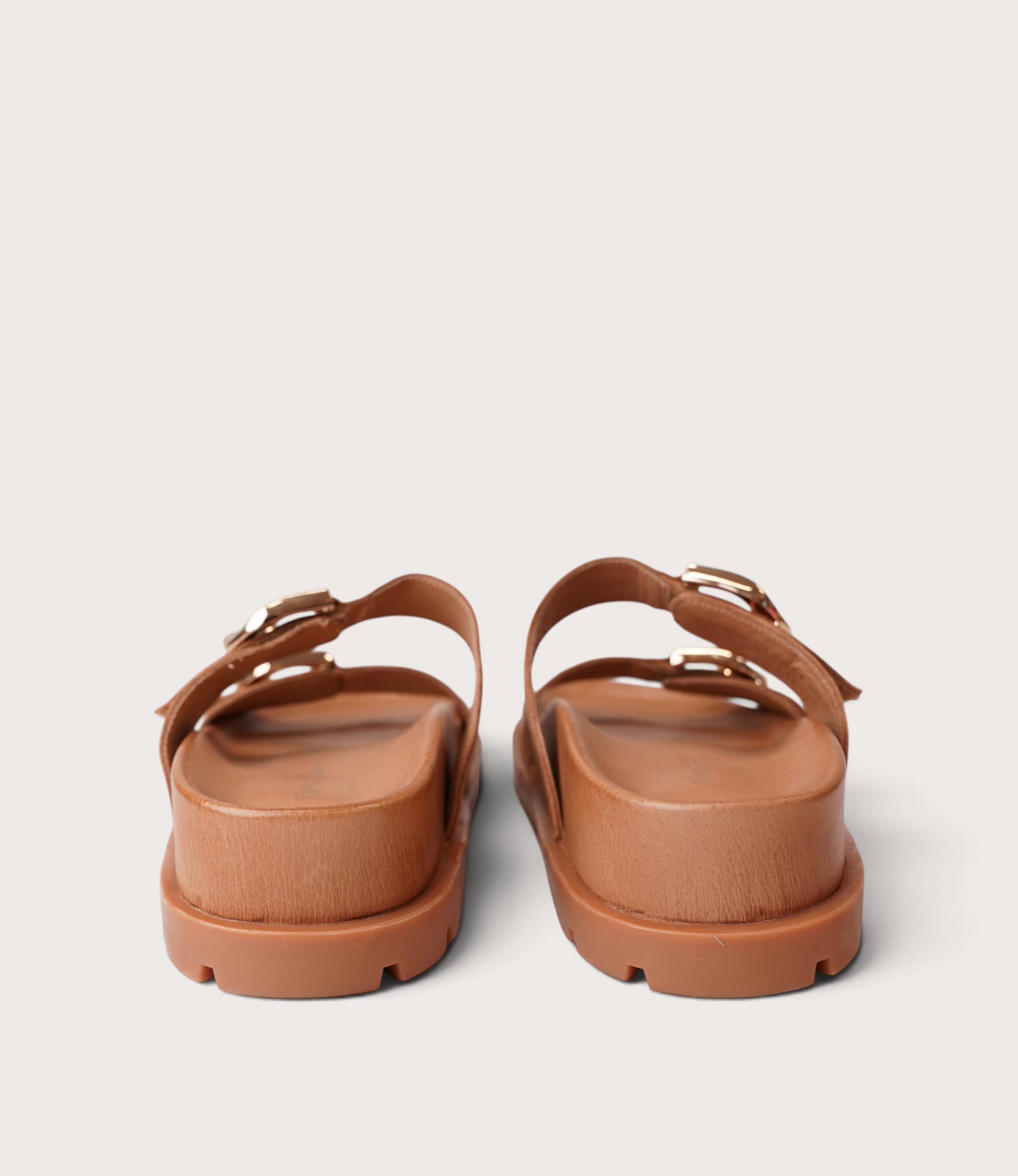 Ullana Tan Leather Slides