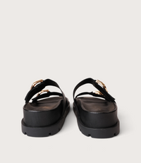 Ullana Black Leather Slides