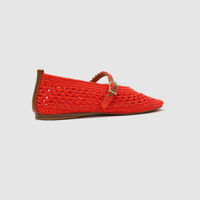 Clove Red Crochet Flats