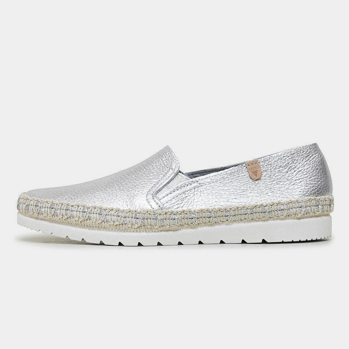 Nuria Silver Leather Espadrilles - VERBENAS | Shouz