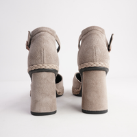 Eldon Taupe Nubuck Leather Heels - GAIMO | Shouz
