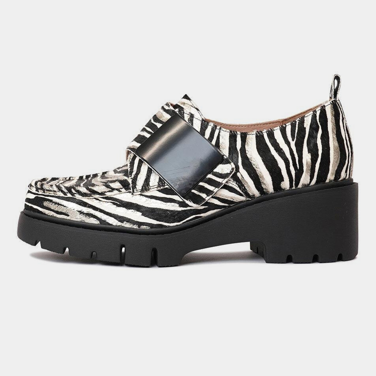 Umbers Zebra Pony Heeled Loafers