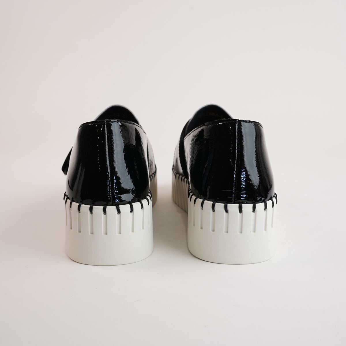 Belenna Black Patent/ Ivory Patent Leather Sneakers - DJANGO AND JULIETTE | Shouz