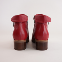 Twotimes Dark Red Leather Ankle Boots