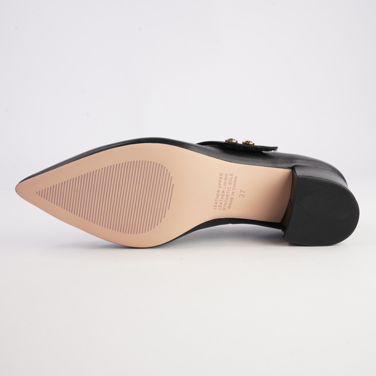 Arrie Black Leather Heels - TOP END | Shouz
