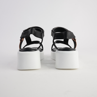 Roz Black/ Silver Leather Sandals