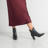 Astronomy Black Leather Ankle Boots