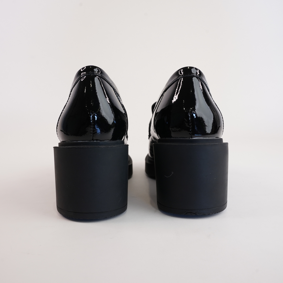 Arrigo Black Patent Leather Heeled Loafers - DJANGO AND JULIETTE | Shouz