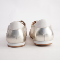 Ruby Gold Leather Sneakers - WITH GRACE | Shouz