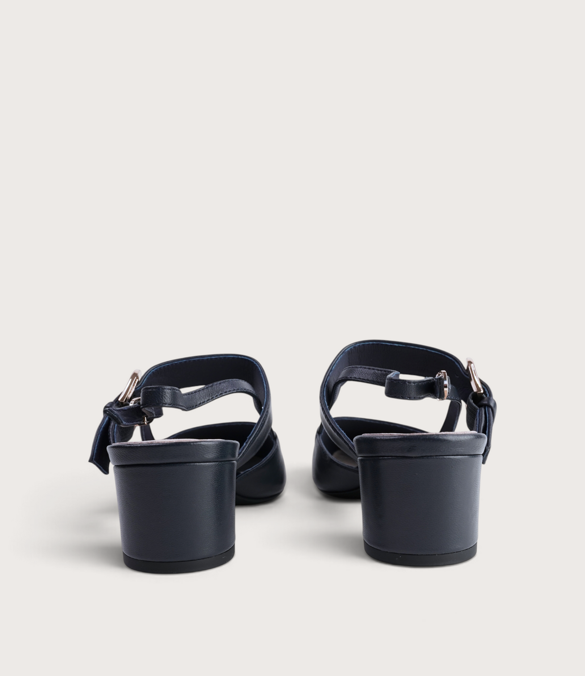Asten Navy Leather Heels