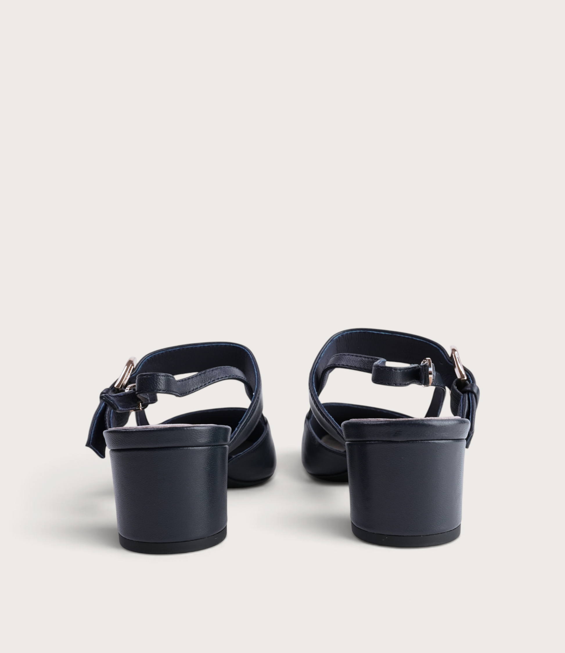 Asten Navy Leather Heels