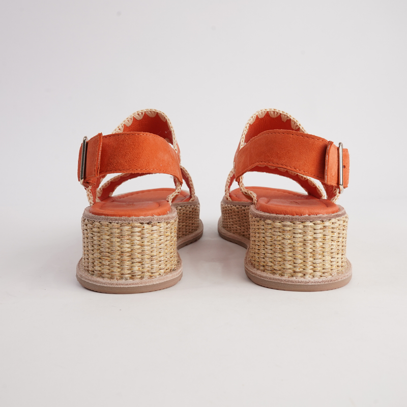 Vera Dark Orange Suede Sandals