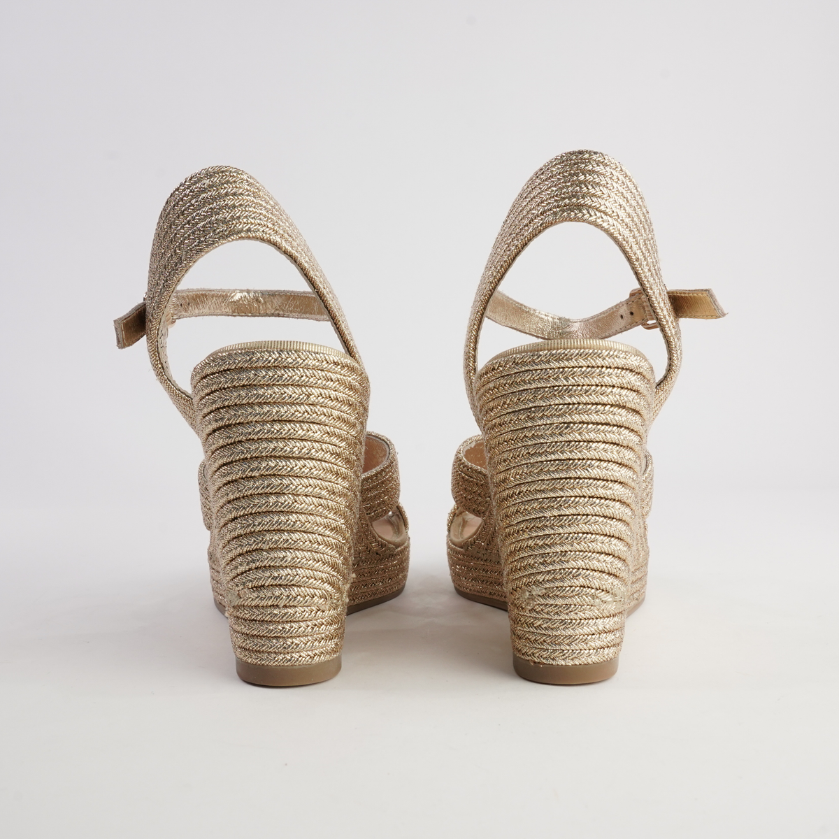 Emarson Gold Rope Espadrille Wedges - TOP END | Shouz