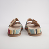 Ixey Blue Multi Raffia Slides