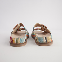Ixey Blue Multi Raffia Slides