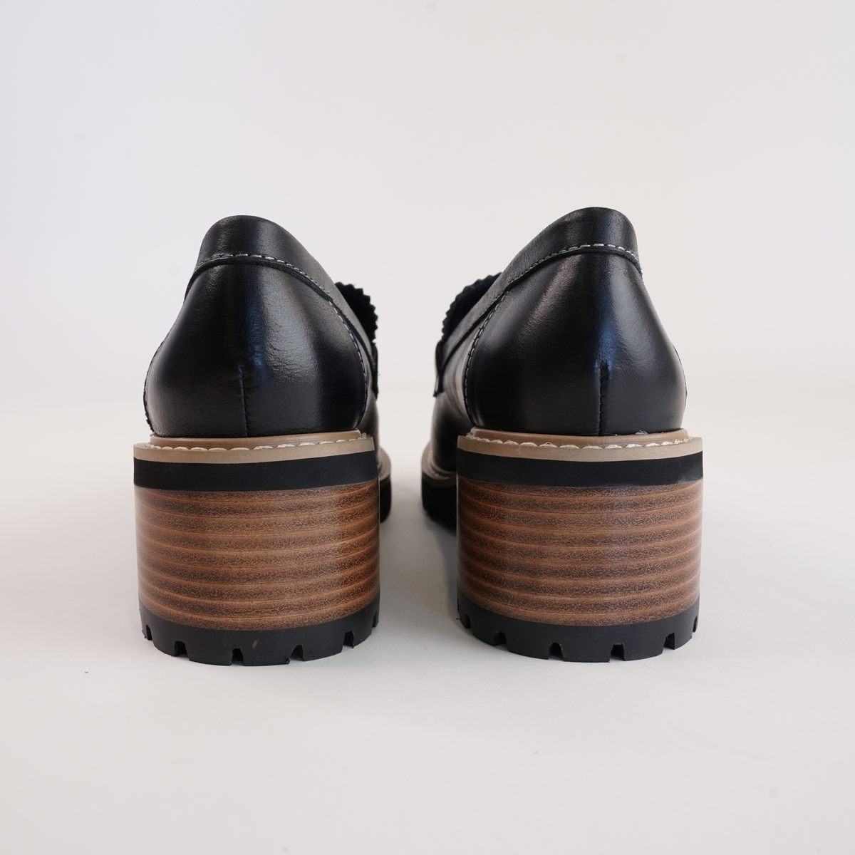 Merrel Black/ Natural Heeled Loafers