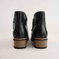 Dolomite Black Leather Ankle Boots