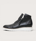 Ohmy Black Leather Ankle Boots