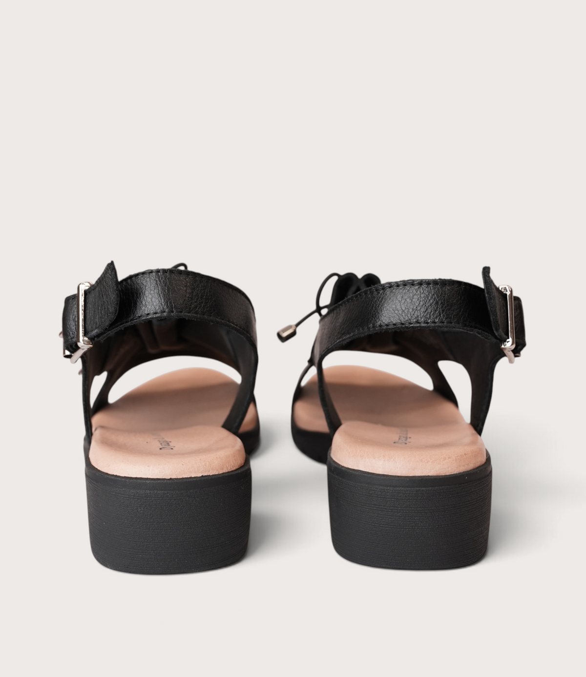 Malika Black Leather Sandals