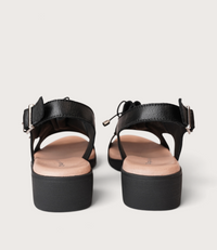 Malika Black Leather Sandals