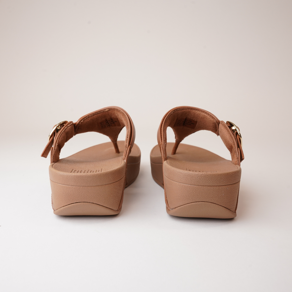 Lulu Adjustable Leather Toe Post Tan Sandals - FITFLOP | Shouz