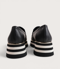 Ealia Black/ Milk Leather Loafers