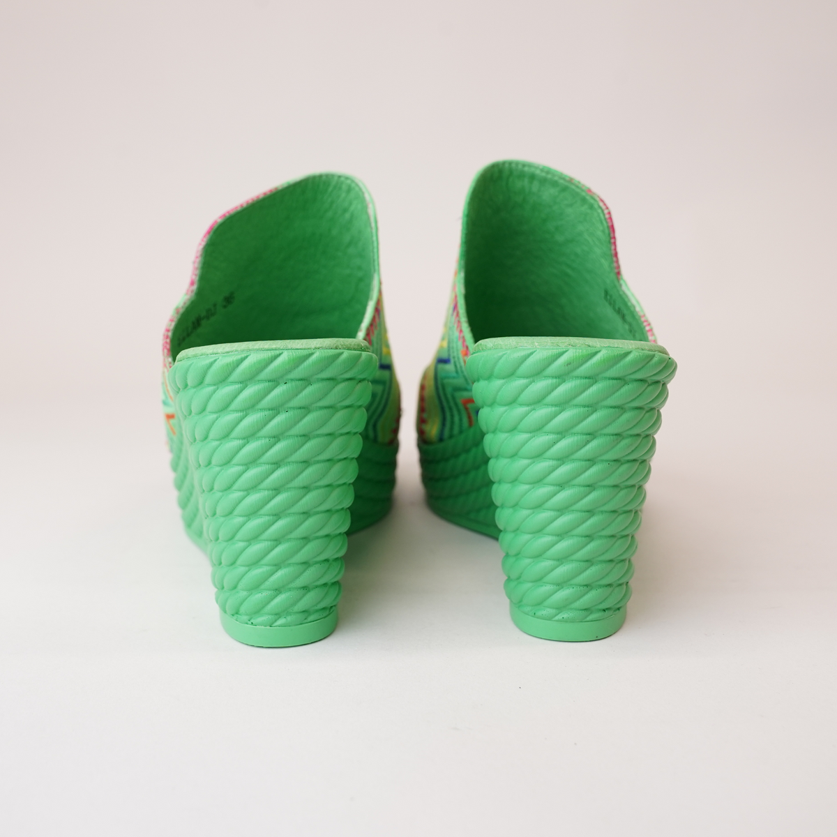Eilam Lime Multi Leather Heels - DJANGO AND JULIETTE | Shouz