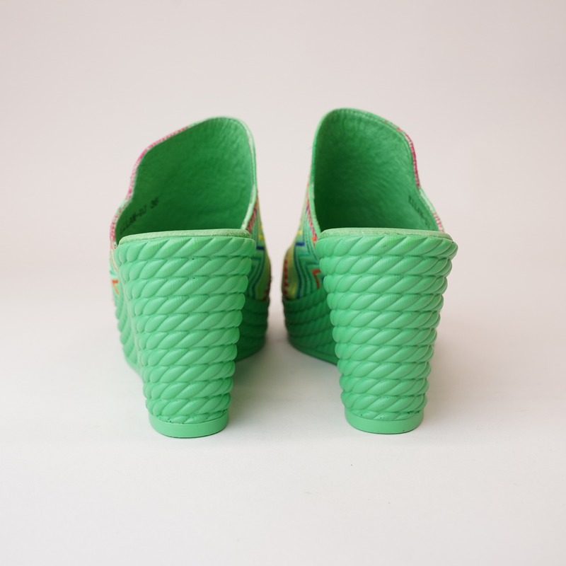 Eilam Lime Multi Leather Heels