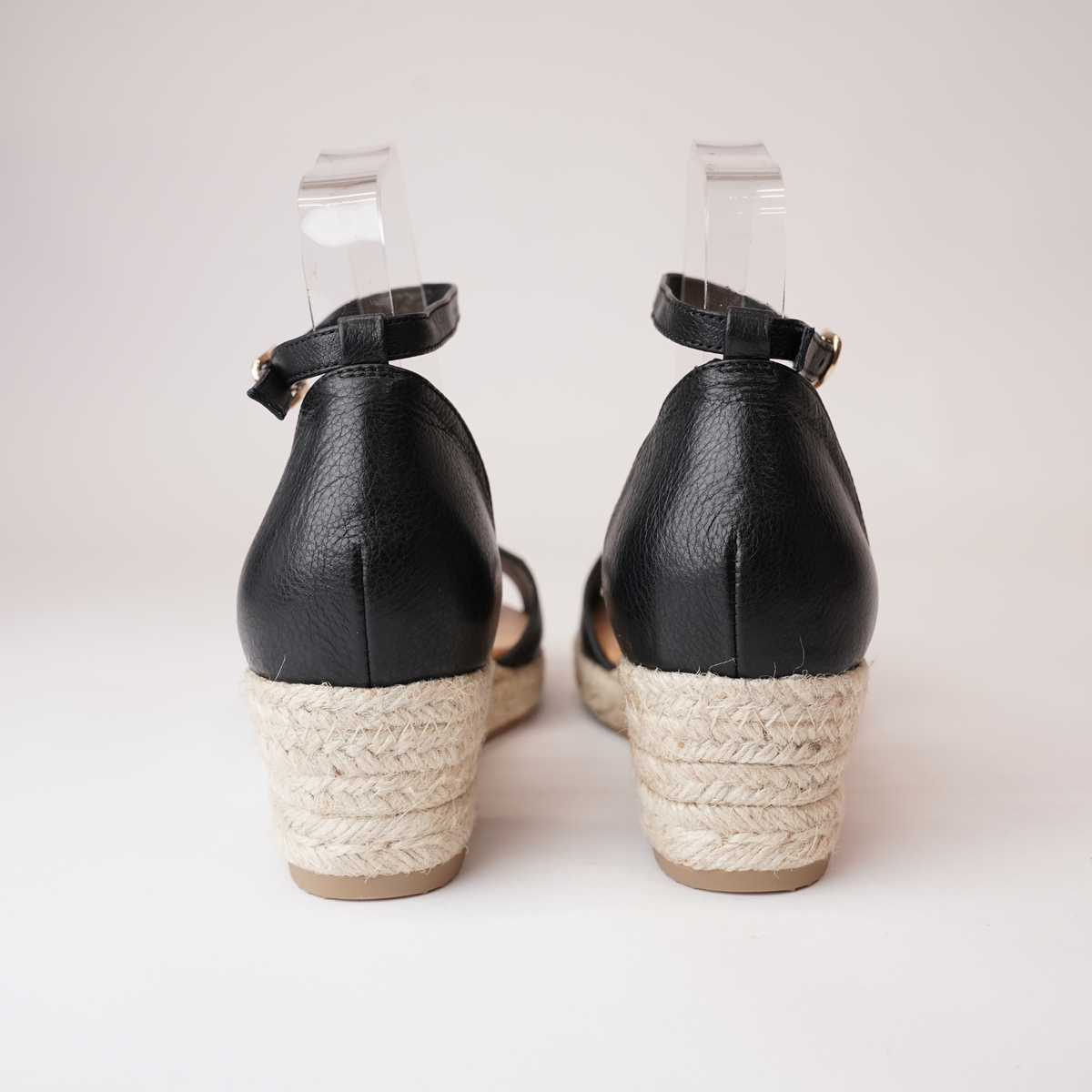 Skip Black Leather Espadrille Wedges - DJANGO AND JULIETTE | Shouz