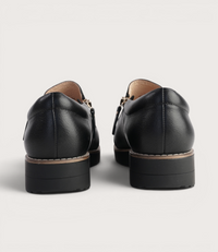 Ostel Black Leather Flats