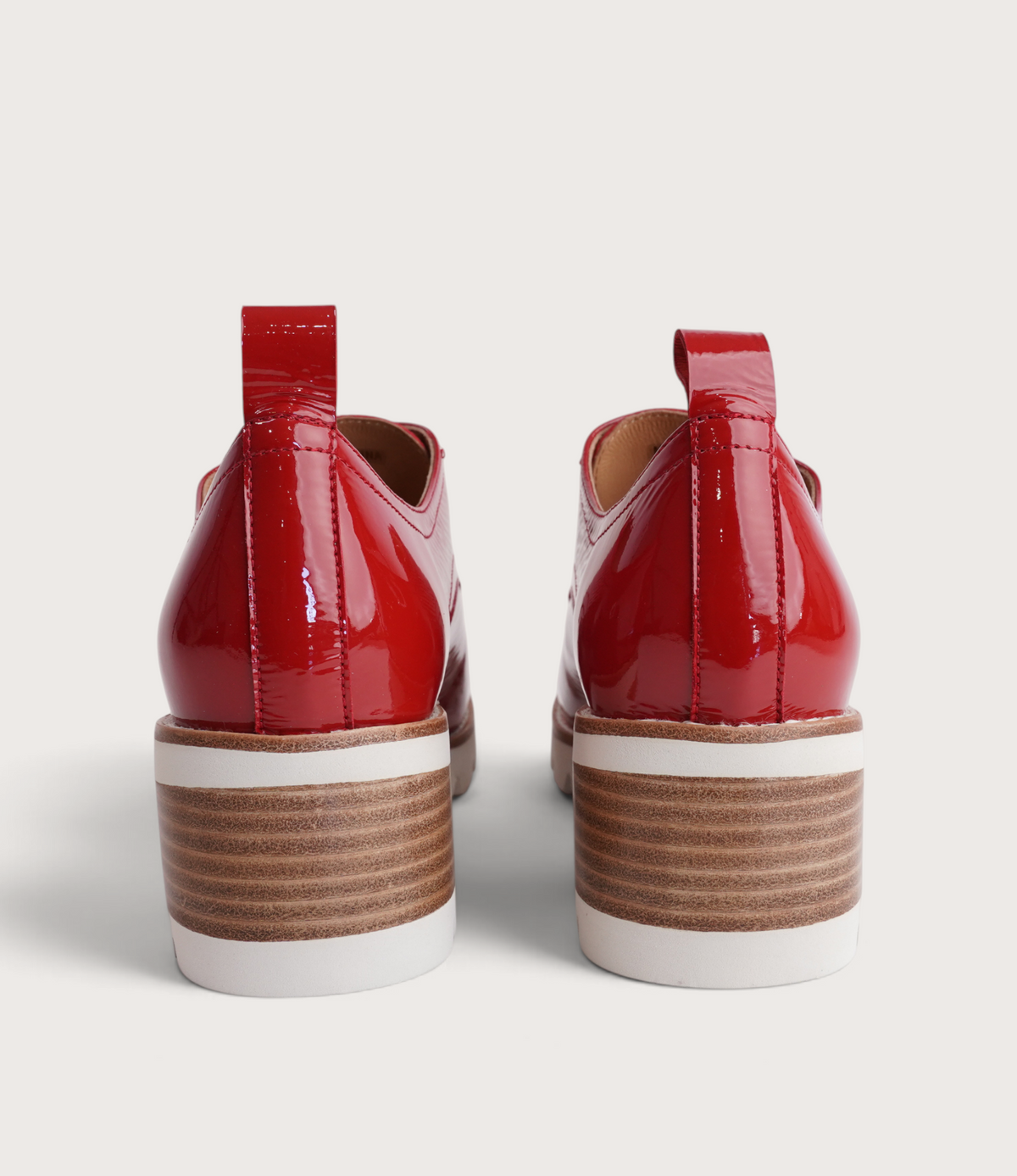 Daya Red Crinkle Patent Leather Brougues