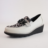 4668 White/Leopard Leather Loafers