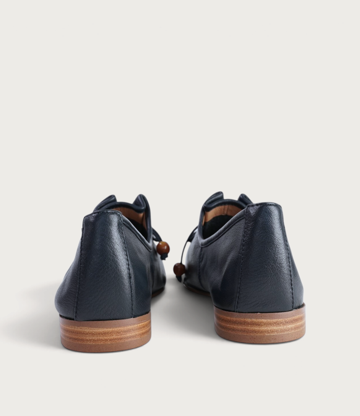 Pola Navy Leather Loafers