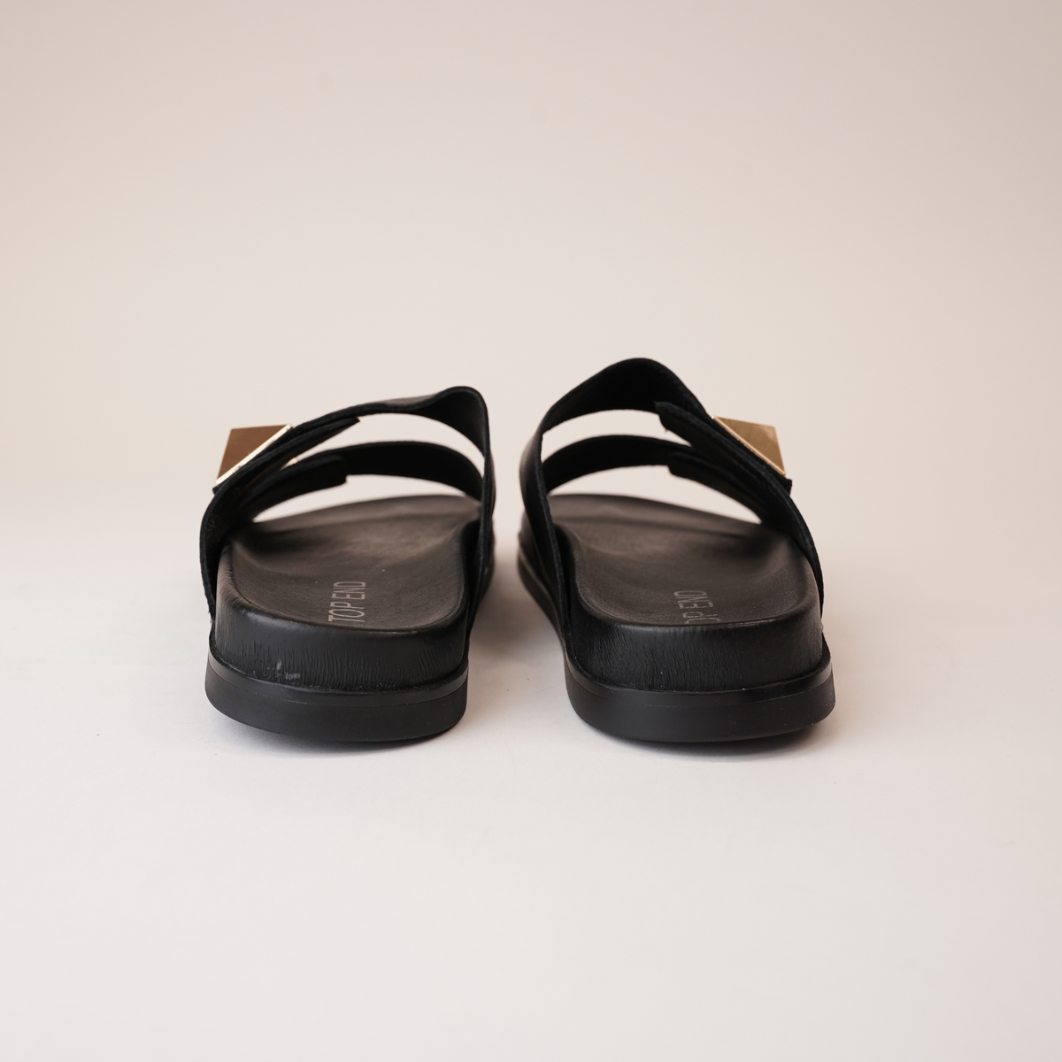 Redding Black Leather Slides - TOP END | Shouz