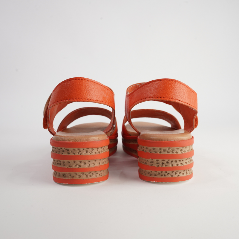 Cubbie New Orange Leather Sandals
