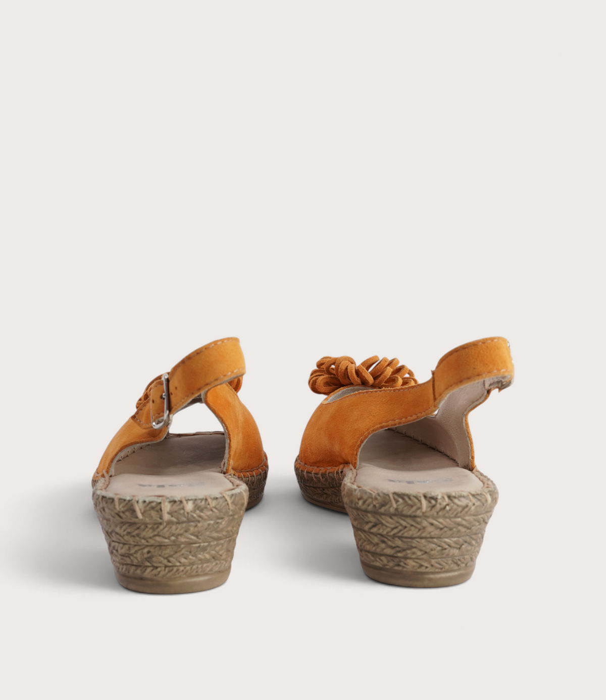 Erica Orange Suede Espadrille Wedges