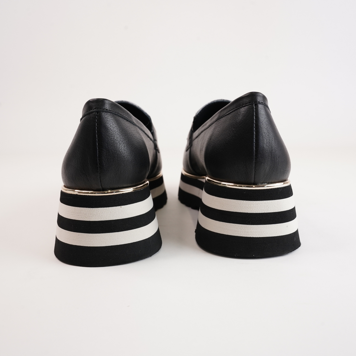 Ealia Black/ Milk Leather Loafers - DJANGO AND JULIETTE | Shouz