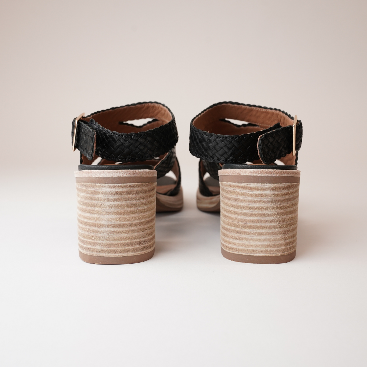 Amuse Black Leather Heels - ALFIE AND EVIE | Shouz