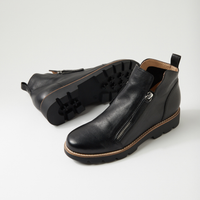 Dottiz Black Leather/ Black Sole Ankle Boots - DJANGO AND JULIETTE | Shouz