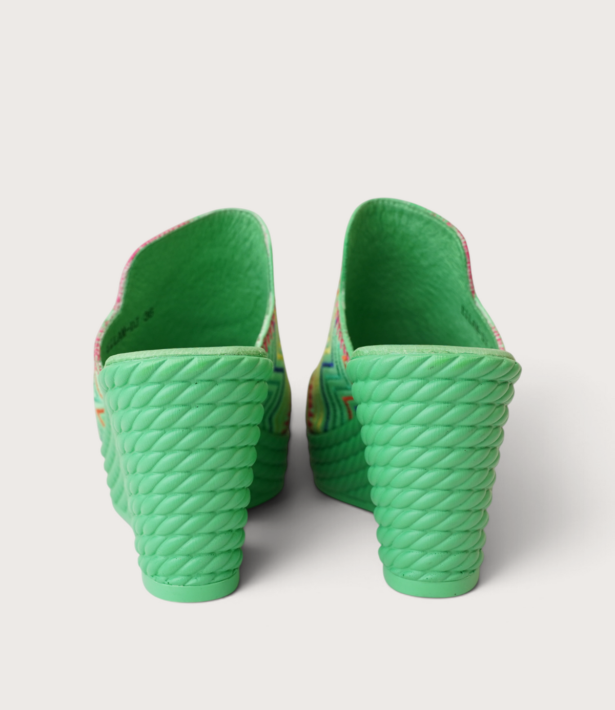 Eilam Lime Multi Leather Heels