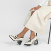 Bergen Bone/ Black Leather Heels